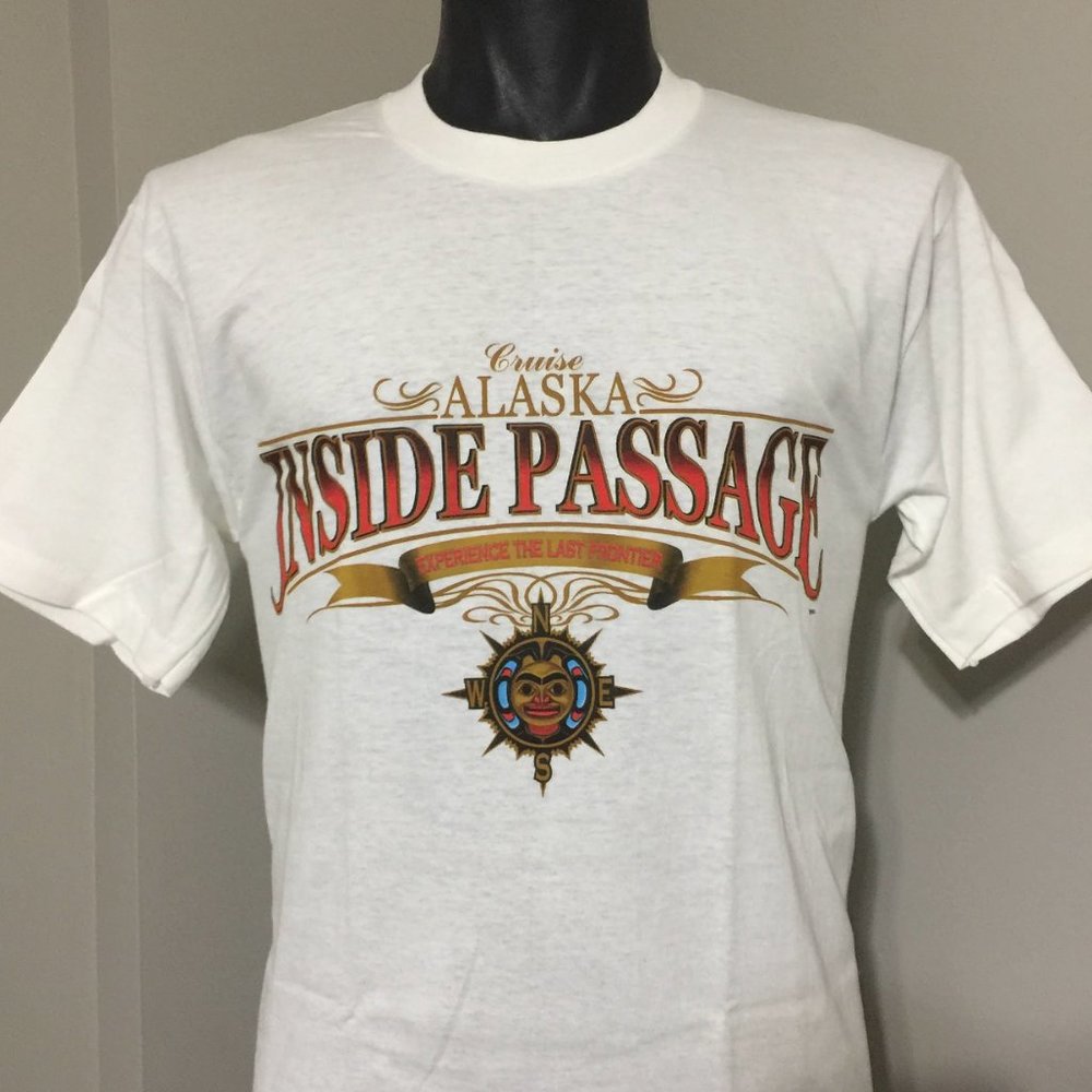 Vintage Cruise Alaska Inside Passage Souvenir T-Shirt M NOS 90s Single Stitch